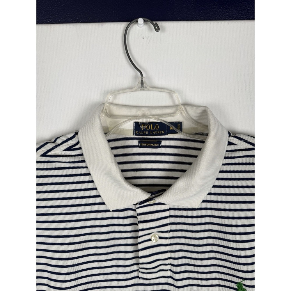 Ralph Lauren Men's Polo‎ Performance, Short Sleeve White/ Navy Stripes SizeXL - Picture 3 of 6